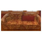 Upholstered Sofa with Floral Pattern and Pillows