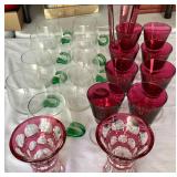 Val Saint Lambert Glass Vases & Tableware Set