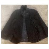 1940s-1950s Black Curly Lamb Fur Cape, Pizzi Label