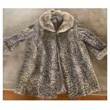 Vintage Ladies Grey Persian Lamp Fur Coat with Min