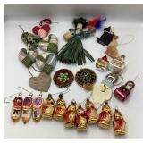 Vintage Handcrafted Christmas Ornaments, Mixed Lot