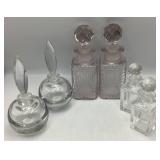 Victorian Cut Crystal Perfume Bottle Trio