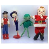 Four Cloth Dolls Featuring Santa Claus & The Green