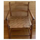 Shaker-Style Ladder Back Armchair with Rush Seat