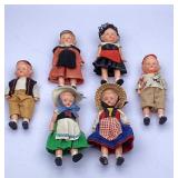 6 Miniature European Folk Costume Dolls