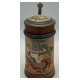 JW Remy Mold 1291 7 1/2 ins. Etched Stein, Romanti