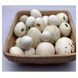Square Woven Basket with 24 Decorative Eggs