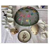 Porcelain Miniatures, Sterling Trim Saucer & Wedge