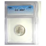 1961 Dime ICG MS67