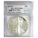 2007-W Silver Eagle ICG PR70 DCAM LISTS $115