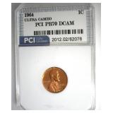1964 Cent PR70 DCAM UC LISTS $12500 IN 70DC