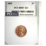 1953 Cent MS67 RD LISTS $3750