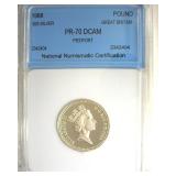 1988 .925 Silver Pound NNC PR70 DCAM Piedfort