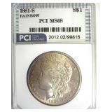 1881-S Morgan MS68 RAINBOW LISTS $6500