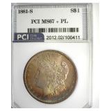 1881-S Morgan MS67+ PL LISTS $3800
