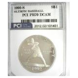 1992-S S$1 Olympic Baseball PR70 DCAM LISTS $285