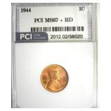 1944 Cent MS67+ RD LISTS $725