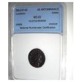 268-270 AD Felicitas MS63 Ancient Rome