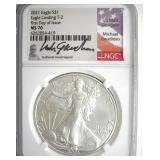 2021 T2 Silver Eagle NGC MS70 First Day of Issue