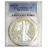 2015-W Silver Eagle PCGS PR70 DCAM LISTS $110