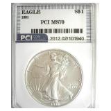 1991 Silver Eagle MS70 LISTS $1550