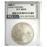 2000-P S$1 Library of Congress PCI MS70