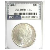 1881-S Morgan MS67+ PL LISTS $3800