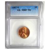 1957-D Cent ICG MS67 RD LISTS $360
