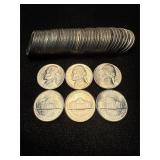 1949-S Nickels Choice-Gem BU Roll of 40