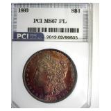 1883 Morgan MS67 PL LISTS $4250 IN 66+ PL