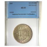 1941 1/2 Crown NNC MS60 New Zealand
