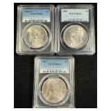 1883-O, 1886, 1887 Morgans PCGS MS64