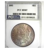 1881 Morgan MS67 LISTS $20500