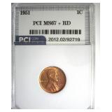 1951 Cent MS67+ RD LISTS $9000