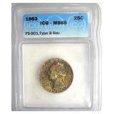 1963 FS-901 Td86f5a9e-5 Rev Quarter ICG MS65...