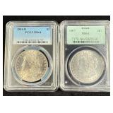 1883-O, 1887 Morgans PCGS MS64 One old green...