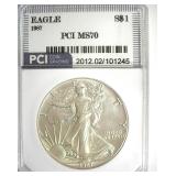 1987 Silver Eagle MS70 LISTS $1000