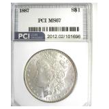 1887 Morgan MS67 LISTS $1700