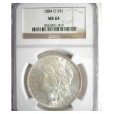 1884-O Morgan NGC MS64