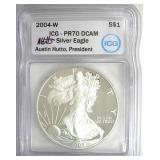 2004-W Silver Eagle ICG PR70 DCAM LISTS $120