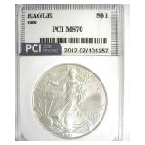 1999 Silver Eagle MS70 LISTS $11500