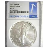 2024 Silver Eagle NGC MS70 First Day of Issue
