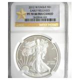 2012-W Silver Eagle NGC PR70 UC Early Releases