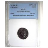 317-340 AD Two Victories MS62 Ancient Rome