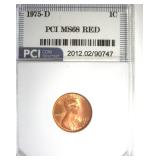 1975-D Cent MS68 RD LISTS $10000