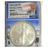 2022 Silver Eagle NGC MS70 First Day of Issue