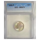 1950-S Dime ICG MS67+ LISTS $140