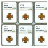 1955-S Cent X 6 NGC MS66 RED LISTS $144