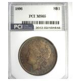 1896 Morgan PCI MS65 Iridescent Toning