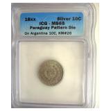 18XX Silver 10C ICG MS65 Pattern Die